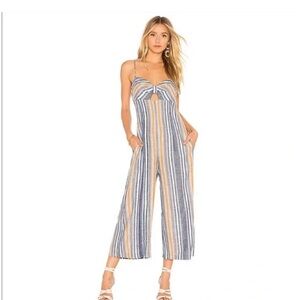 BCBGeneration Striped Blue and Orange Jumpsuit